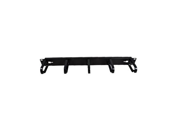 LinkIT cable guide 19" 1U 5 Rings Black Cable holder | plastic | ex screw 
