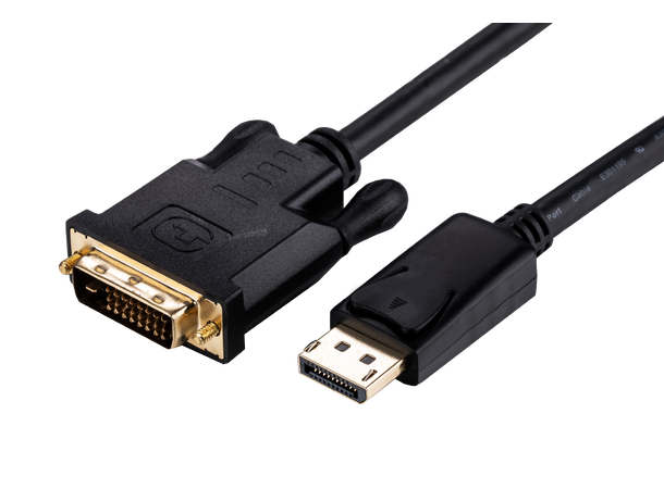 LinkIT DisplayPort till DVI-D  3 m svart DVI Single link, 20-pin - 24-pin han-han