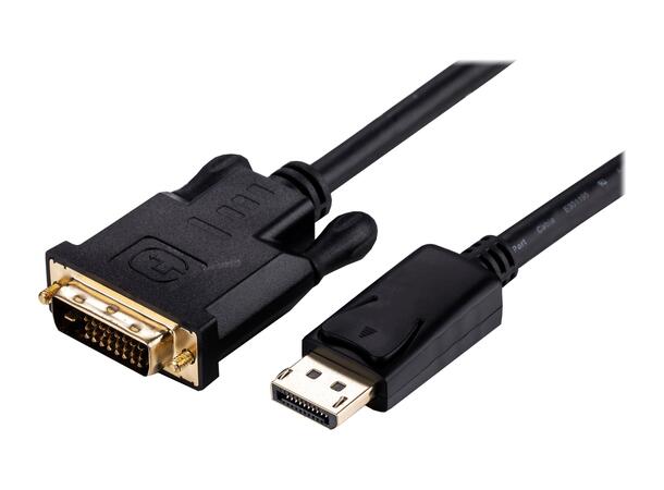 LinkIT DisplayPort til DVI-D 0.5m 1920x1080@60Hz | 28 AWG | Black 