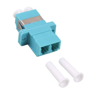 LinkIT Fiber adapter LC/LC Duplex MM | Clips and flanges | Aqua