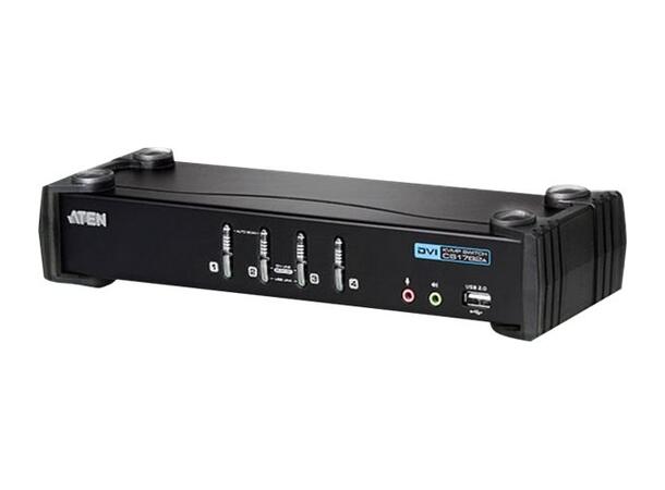 Aten KVM  4-PC 1-User CS1764A Switch Box | DVI-I | USB | Audio 