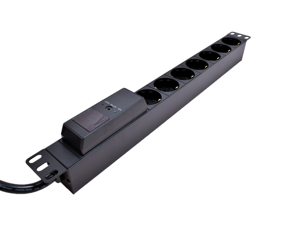 LinkIT 19" Power rail 7xCEE 7/4 2m C20 | 16A | Amperemeter | 1U 