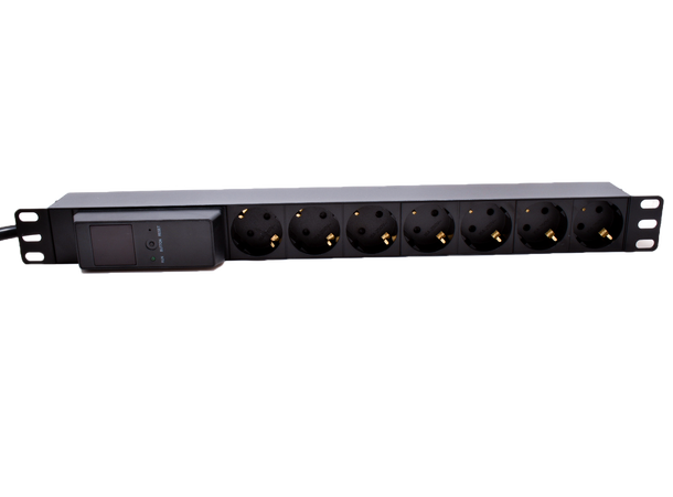 LinkIT 19" Power rail 7xCEE 7/4 2m C20 | 16A | Amperemeter | 1U 