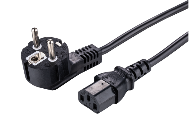 LinkIT Power Cable CEE7/7-C13 black 0.5m Angled Schuko - C13 | LSZH | 3x1.50mm² 