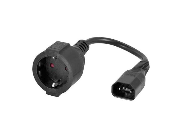 LinkIT strömkabel C14/CEE 7/4 27cm C14 til Schuko hun | 3x1.00mm² | svart 