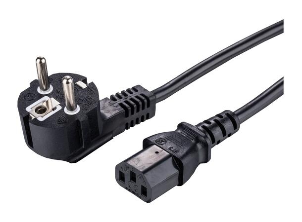 LinkIT strömkabel CEE7/7-C13 svart 0.5m Vinklad Schuko - C13 | 3x1,50mm² | LSZH 