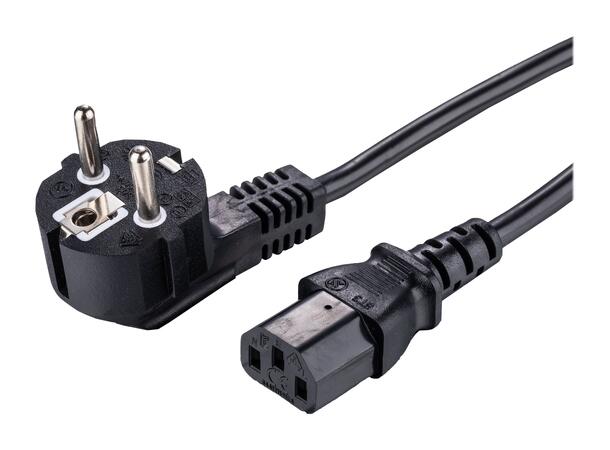 LinkIT strömkabel CEE 7/7 - C13 Svart 1m Vinklad Schuko - C13 | 3x1,50mm² | LSZH 