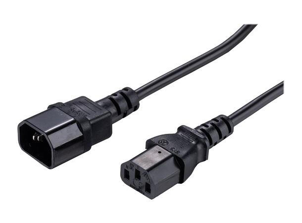 LinkIT strømkabel C13/C14 svart 0,5m LSZH | 3 x 1,5 mm² 