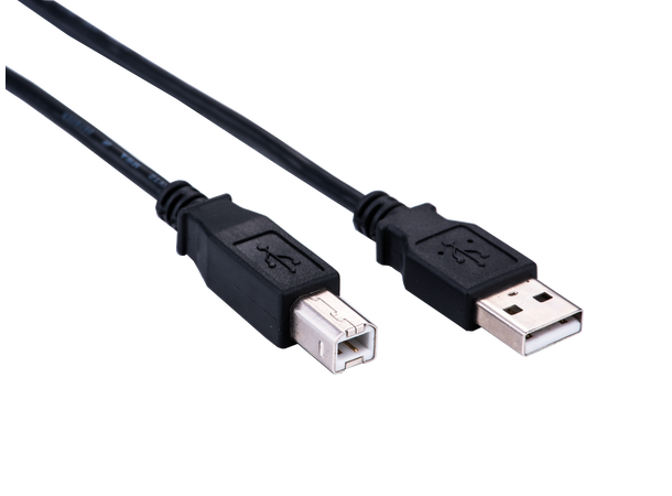 Elivi USB 2.0 A til B kabel 5 m 2.0 | Svart (Stor B kontakt) 