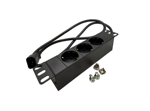 LinkIT 10'' Power Rail 3xCEE 7/4 1m C14(UPS) | 10A | Aluminium 