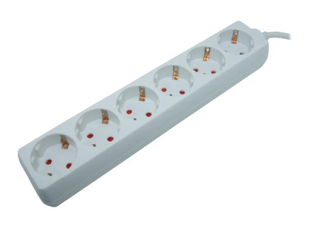 Elivi Powerstrip 6 Socks 5m White | Without on/off switch 