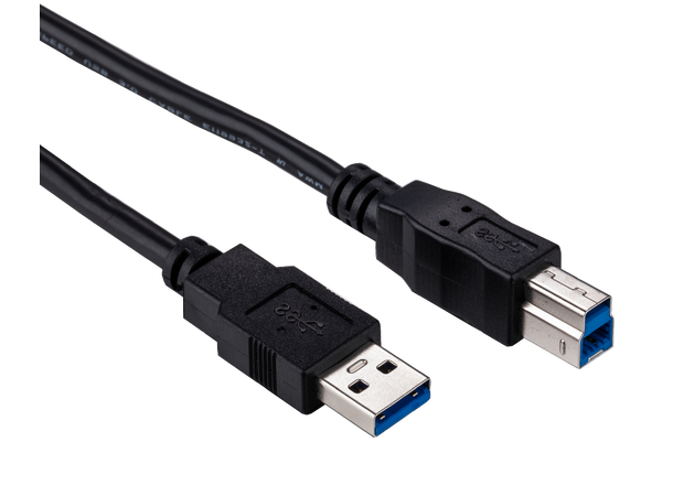 Elivi USB 3.0 A til B kabel 2 meter Svart (Stor B kontakt) 