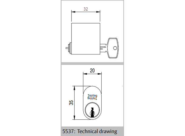 Lande Doorhandle for ASSA ABLOY Cylinder For DYNAmic and BASIC 19" | 5537 