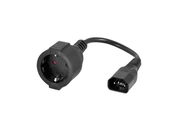LinkIT strömkabel C14/CEE 7/4 2m C14 han Schuko hun| 3 x 1.00 mm² | svart 