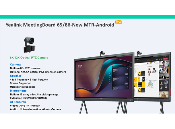 Yealink MB65-A001 MeetingBoard 65" Small and Medium Rooms 