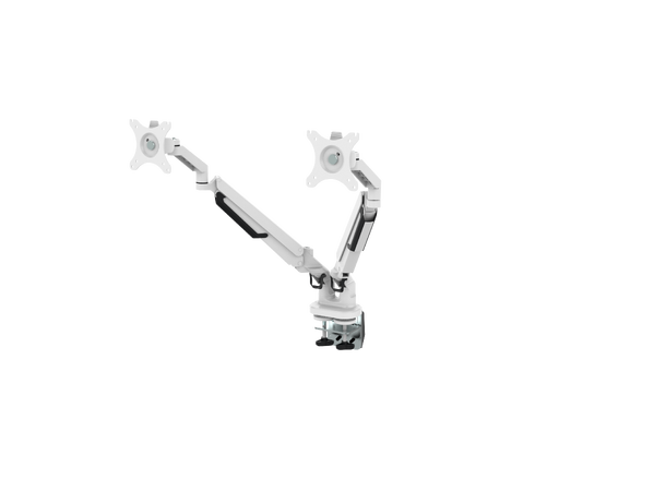 Elivi Double Monitor Arm with Gas Lift White| 17-32''| 2-9KG 