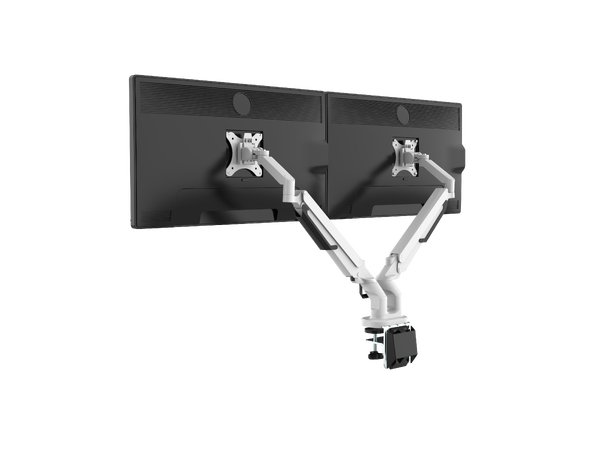 Elivi Double Monitor Arm with Gas Lift White| 17-32''| 2-9KG 