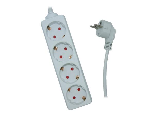 Elivi Powerstrip 4 Socks 3m White | Without on/off switch 