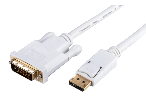 LinkIT DisplayPort til DVI-D  2 m Hvit 1920x1080@60Hz | 28 AWG | White 