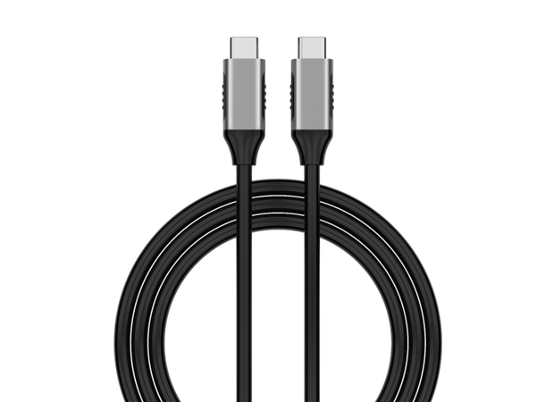 Elivi USB C til C kabel 2 meter Svart/Space Grey, 10gbps/100W 