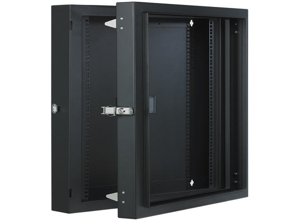 Lande Bakramme Svart  9U D150 PROline/NETbox | Hengslet svingramme 