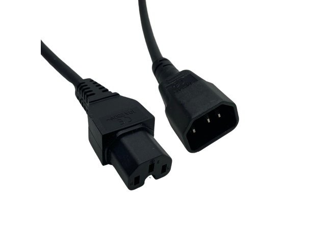 LinkIT Power Cable C15/C14 black 0.5m Black| 3 x 1.50mm² | LSZH 