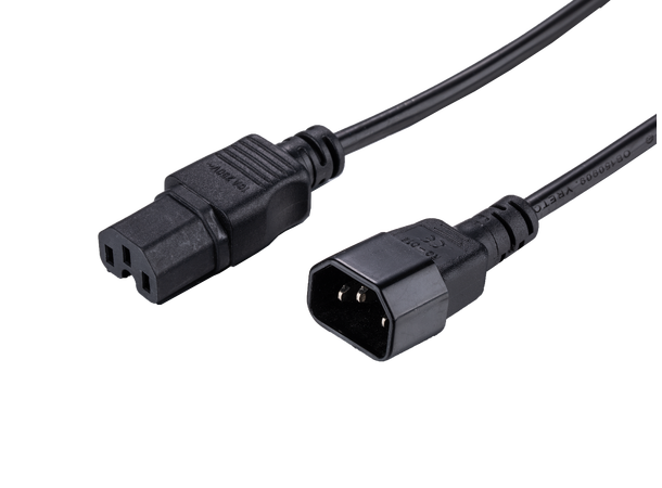 LinkIT Power Cable C15/C14 black 0.5m Black| 3 x 1.50mm² | LSZH 