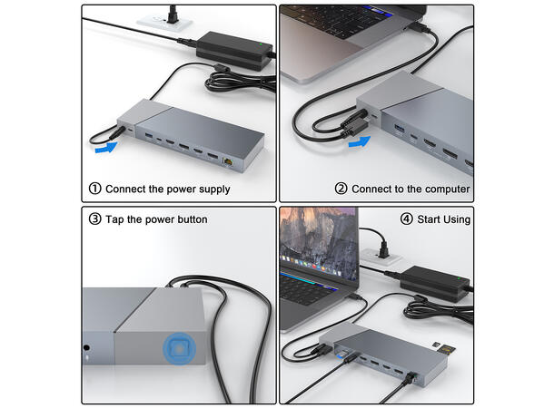 Stoltzen DisplayLink Pro Dock DisplayLink | 60W | USB A/C 