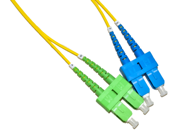 LinkIT Fiberpatch OS2 SC-APC/SC-UPC Duplex APC SM OS2 9/125 LSZH G657A2 Gul 