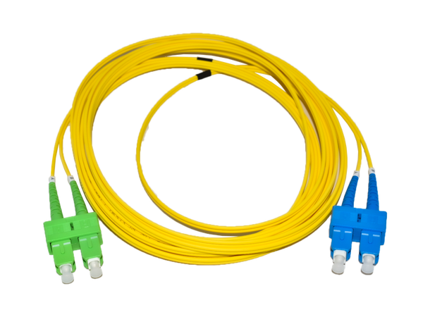 LinkIT Fiberpatch OS2 SC-APC/SC-UPC Duplex APC SM OS2 9/125 LSZH G657A2 Gul 