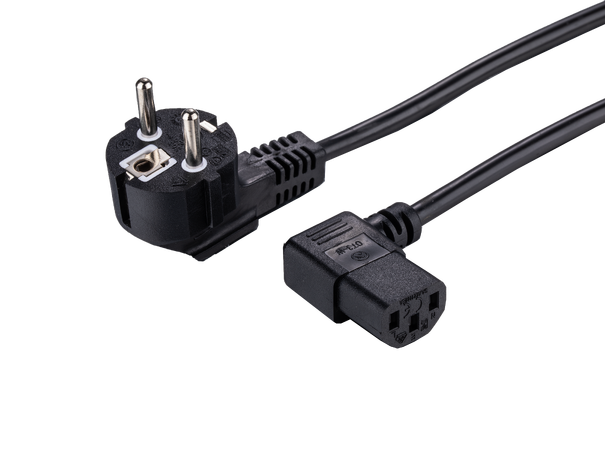 LinkIT ström CEE 7/7 - C13, vinklet Höger Schuko -  C13 | 1,00mm² | LSZH 