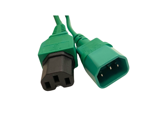 LinkIT strømkabel C15/C14 grønn 2m 3 x 1,00mm² | PVC 