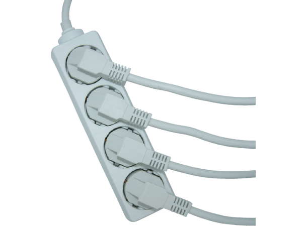 Elivi Powerstrip 4 Socks 1,5m White | Without on/off switch 