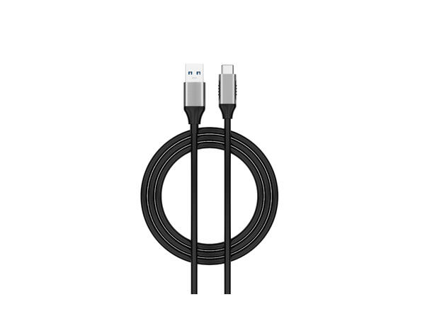 Elivi USB A til C kabel 2 meter Svart/Space Grey | 5gbps/3A 
