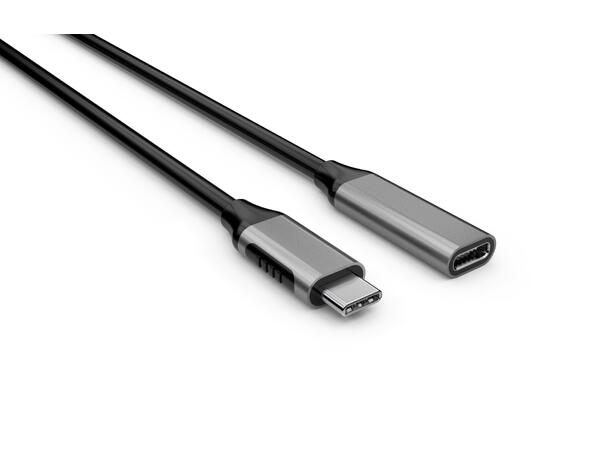 Elivi USB C - C extension cable 0|7m M/F| Black/Space Grey| 10gbps/100W 
