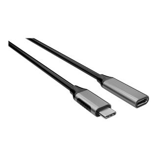 Elivi USB C - C extension cable 0|7m M/F| Black/Space Grey| 10gbps/100W