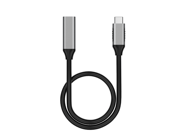 Elivi USB C till C förlängning 0,7 m M/F, Svart/Space Grå, 10gbps/100W 