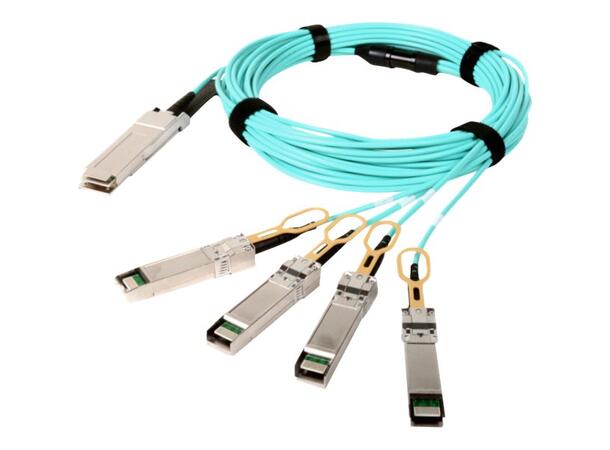 Siemon AOC OM3 QSFP+-4xSFP+ 15m Aqua, LSZH