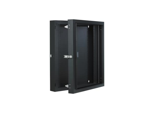 Lande Bakramme Svart 12U D150 PROline/NETbox | Hengslet svingramme 