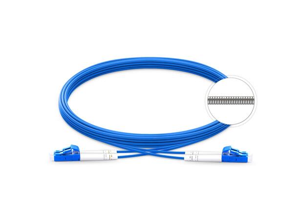 LinkIT Fiberpatch armored OS2 LC/LC Braided steel | Duplex | LSZH | Blue 