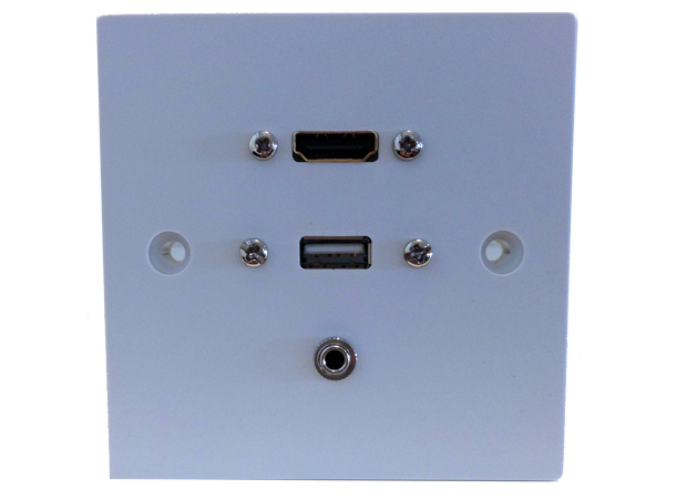 LinkIT Vägguttag 1xHDMI,1xMiniJack,1xUSB 86x86mm kanal och väggbox, 15cm kablar 
