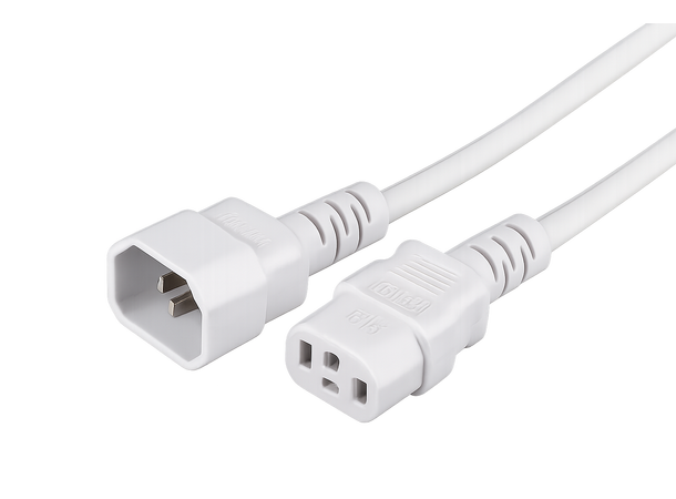 LinkIT strømkabel C15/C14 hvit 0,7m 3 x 1,00mm² | PVC 