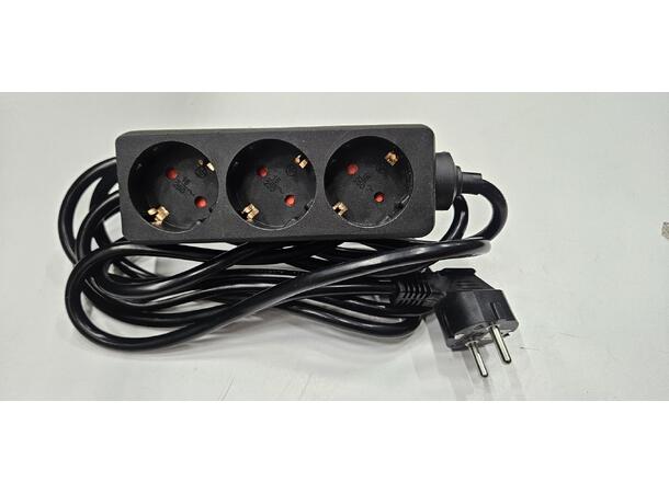 Elivi Powerstrip 3 Socks 3m Black | Without on/off switch 