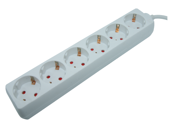 Elivi Powerstrip 6 Socks 1,5m White | Without on/off switch 