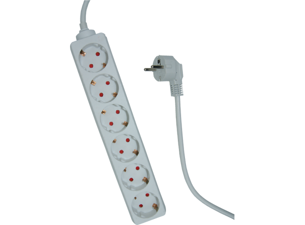 Elivi Powerstrip 6 Socks 1,5m White | Without on/off switch 