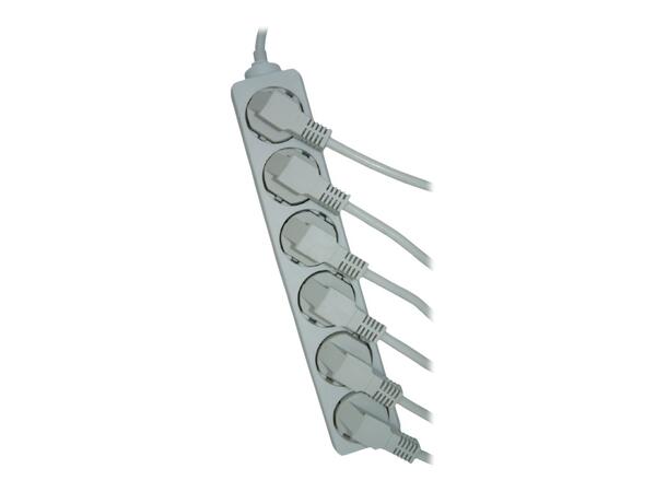 Elivi Powerstrip 6 Socks 1,5m White | Without on/off switch 