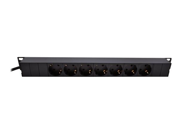 Elivi Strømskinne 7 uttak 3m For rack/bord/veggmontering 