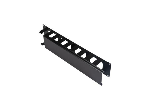 Lande 19" Cable guide w/lid Black 2U w/Sliding lid 