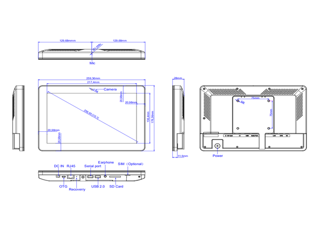 Stoltzen Metis Meeting Room Booking 10" LifeTimeLisens, 10 "1052T Panel & Mount 