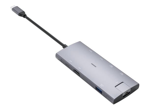 Elivi PRO USB-C Docking 8 in 1 MultiPort Adapter HUB, 10Gpbs, SpaceGrå 